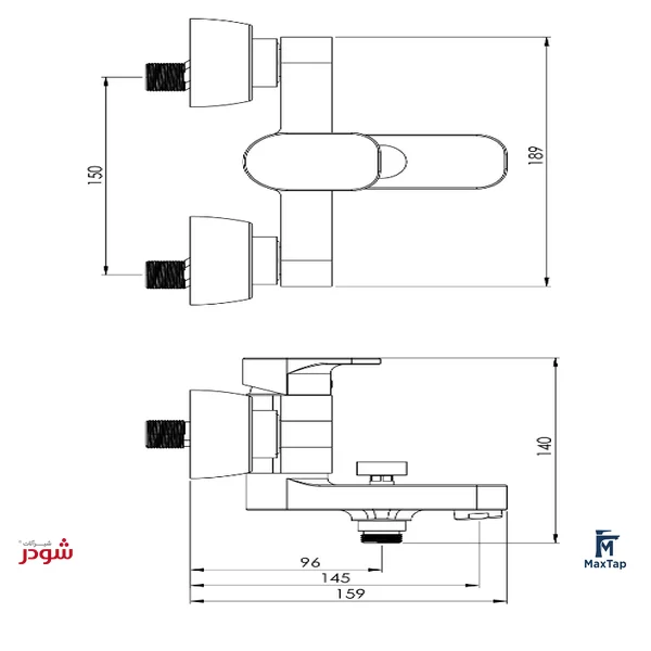 شیر حمام شودر مدل تاین 3