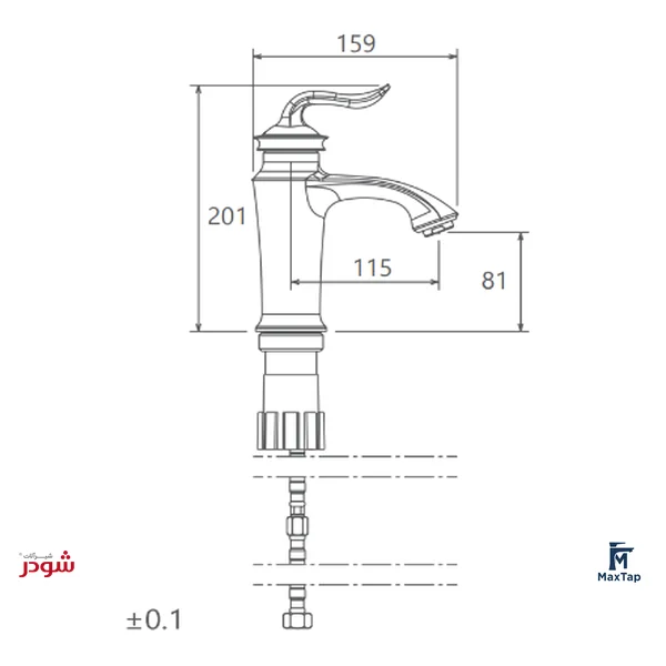 شیر روشویی ثابت شودر مدل لوکا 3