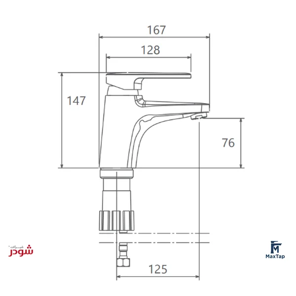 شیر روشویی ثابت شودر مدل لیون 1