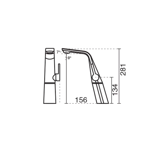 شیر روشویی متیس پایه بلند2