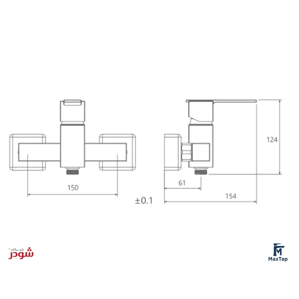 شیر توالت شودر مدل شارپ2