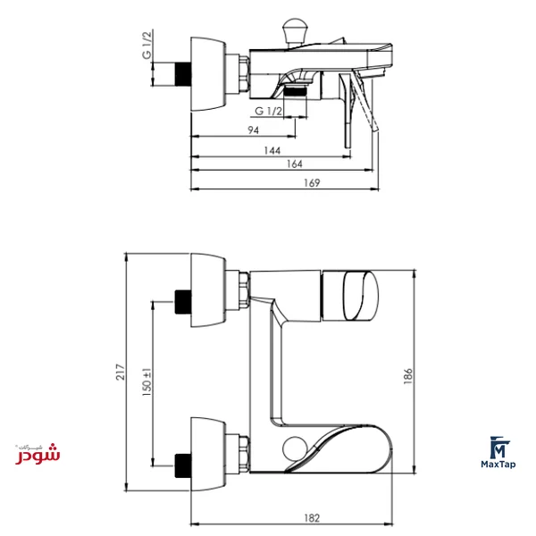 شیر حمام شودر مدل اسمارت 2