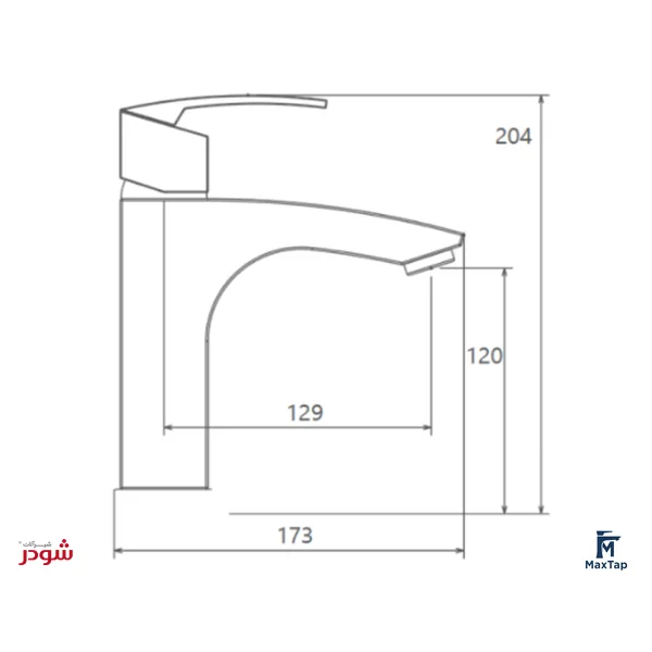 شیر روشویی ثابت شودر مدل باواریا 2