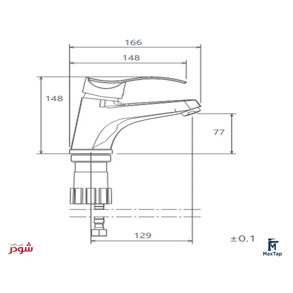 شیر روشویی ثابت شودر مدل اپال 1