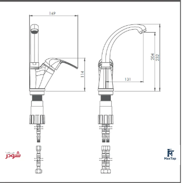 شیر روشویی زدرا شودر مدل اطلس2